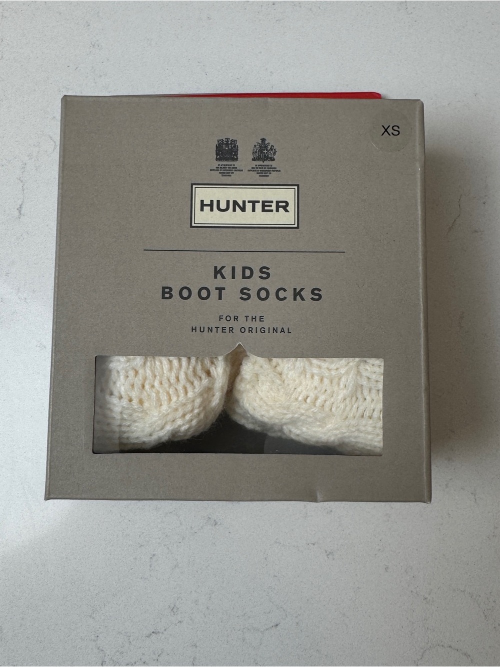 Hunter Kids Boot Socks in Cream Knit
